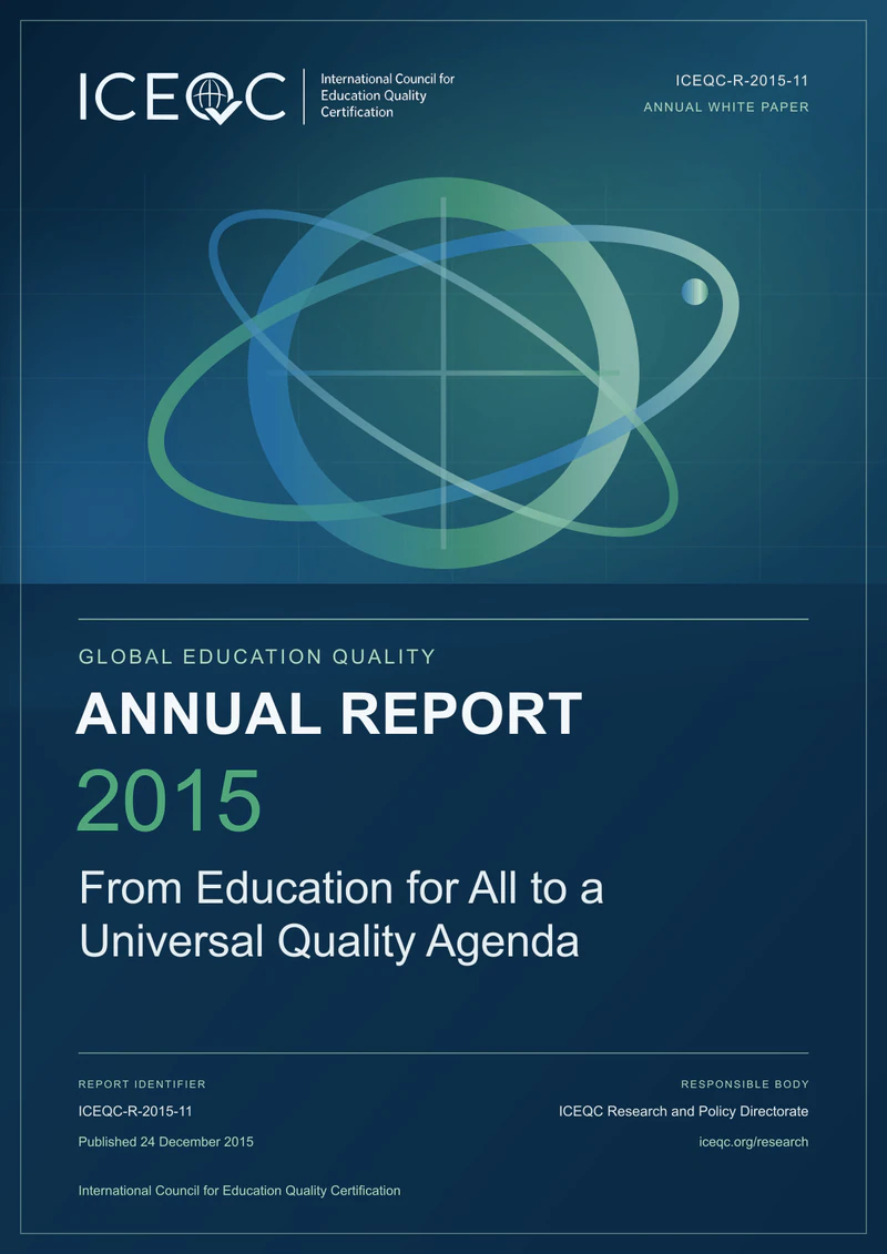 ICEQC-R-2015-11 — Global Education Quality Annual Report 2015: From Education for All to a Universal Quality Agenda cover