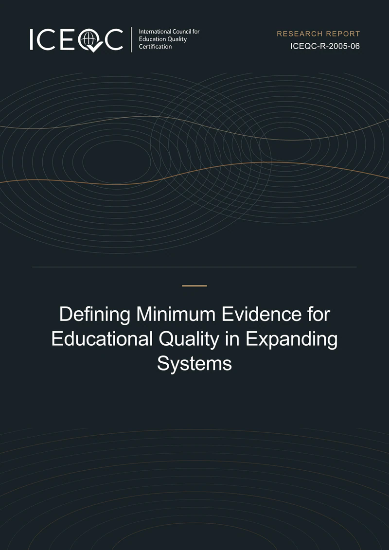 ICEQC-R-2005-06 — Defining Minimum Evidence for Educational Quality in Expanding Systems cover