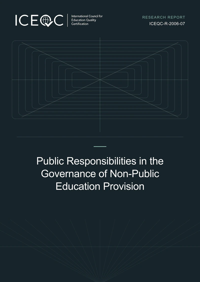ICEQC-R-2006-07 — Public Responsibilities in the Governance of Non-Public Education Provision cover