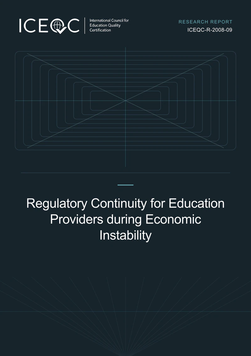 ICEQC-R-2008-09 — Regulatory Continuity for Education Providers during Economic Instability cover