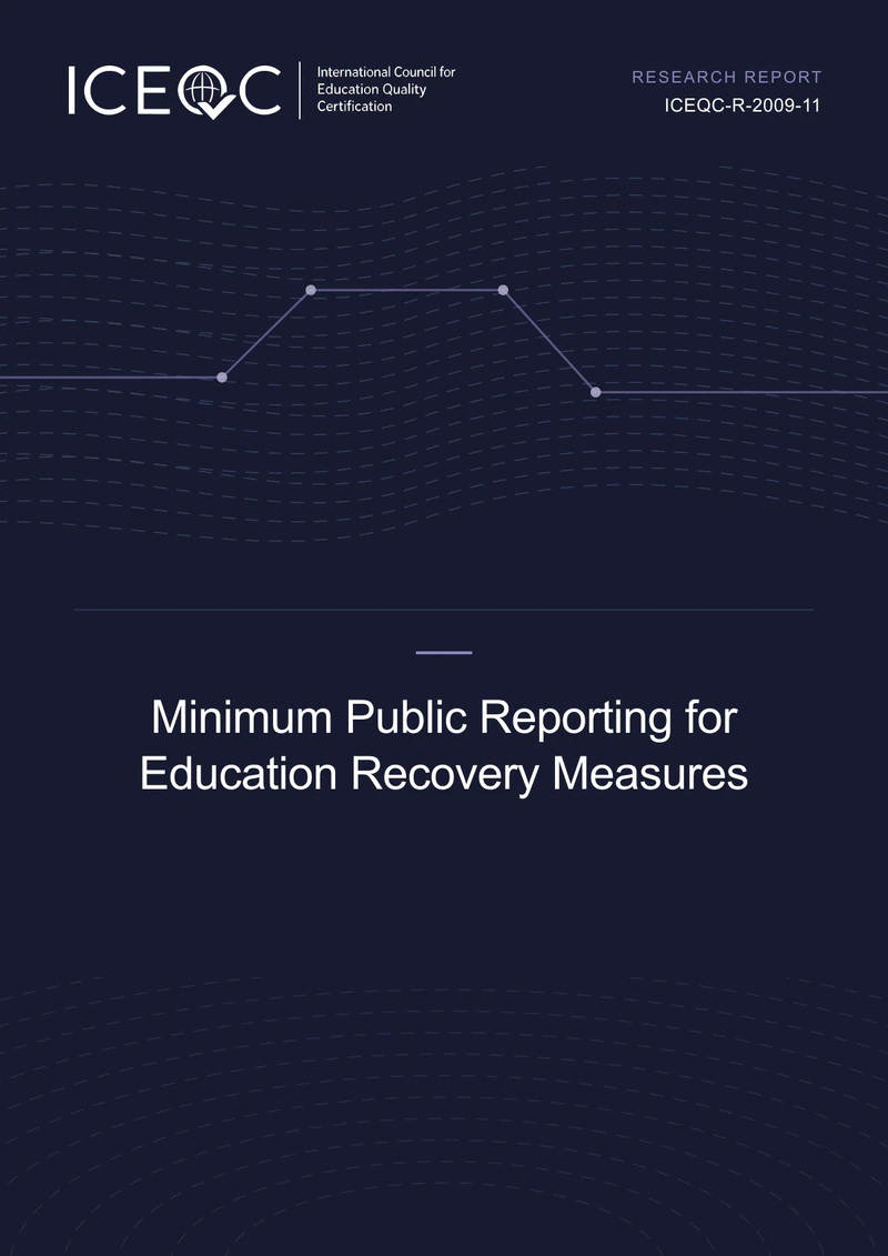 ICEQC-R-2009-11 — Minimum Public Reporting for Education Recovery Measures cover