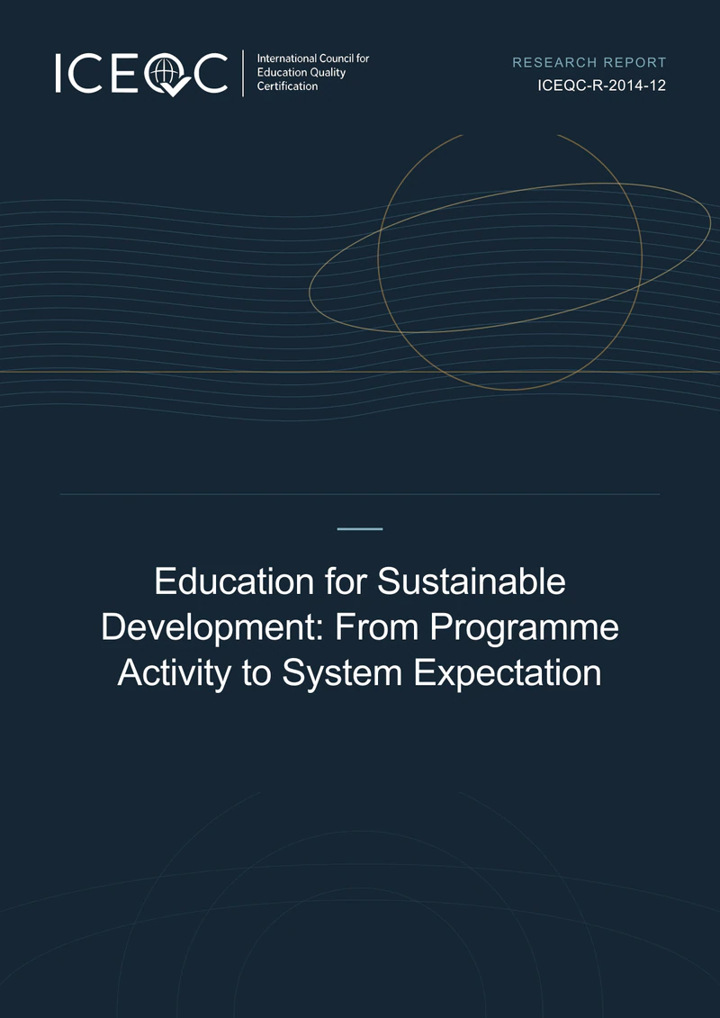 ICEQC-R-2014-12 — Education for Sustainable Development: From Programme Activity to System Expectation cover