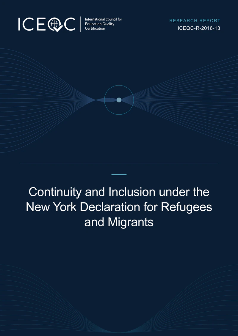 ICEQC-R-2016-13 — Continuity and Inclusion under the New York Declaration for Refugees and Migrants cover