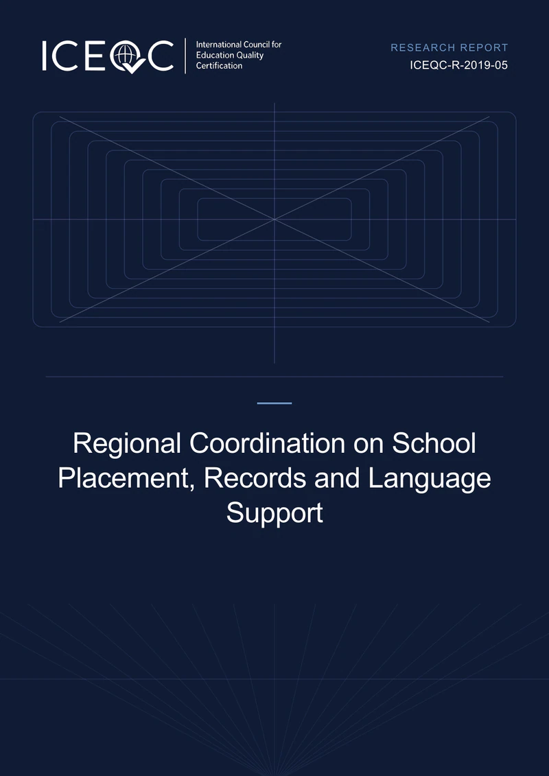 ICEQC-R-2019-05 — Regional Coordination on School Placement, Records and Language Support cover