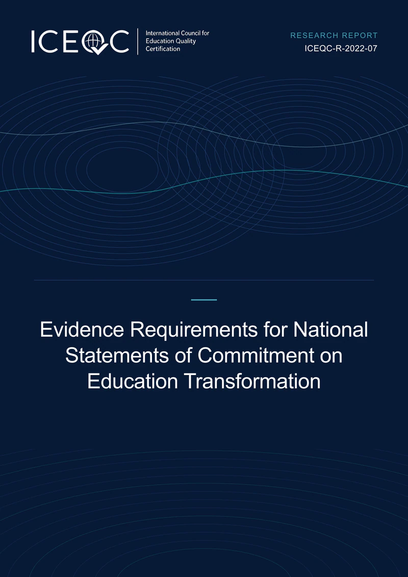 ICEQC-R-2022-07 — Evidence Requirements for National Statements of Commitment on Education Transformation cover