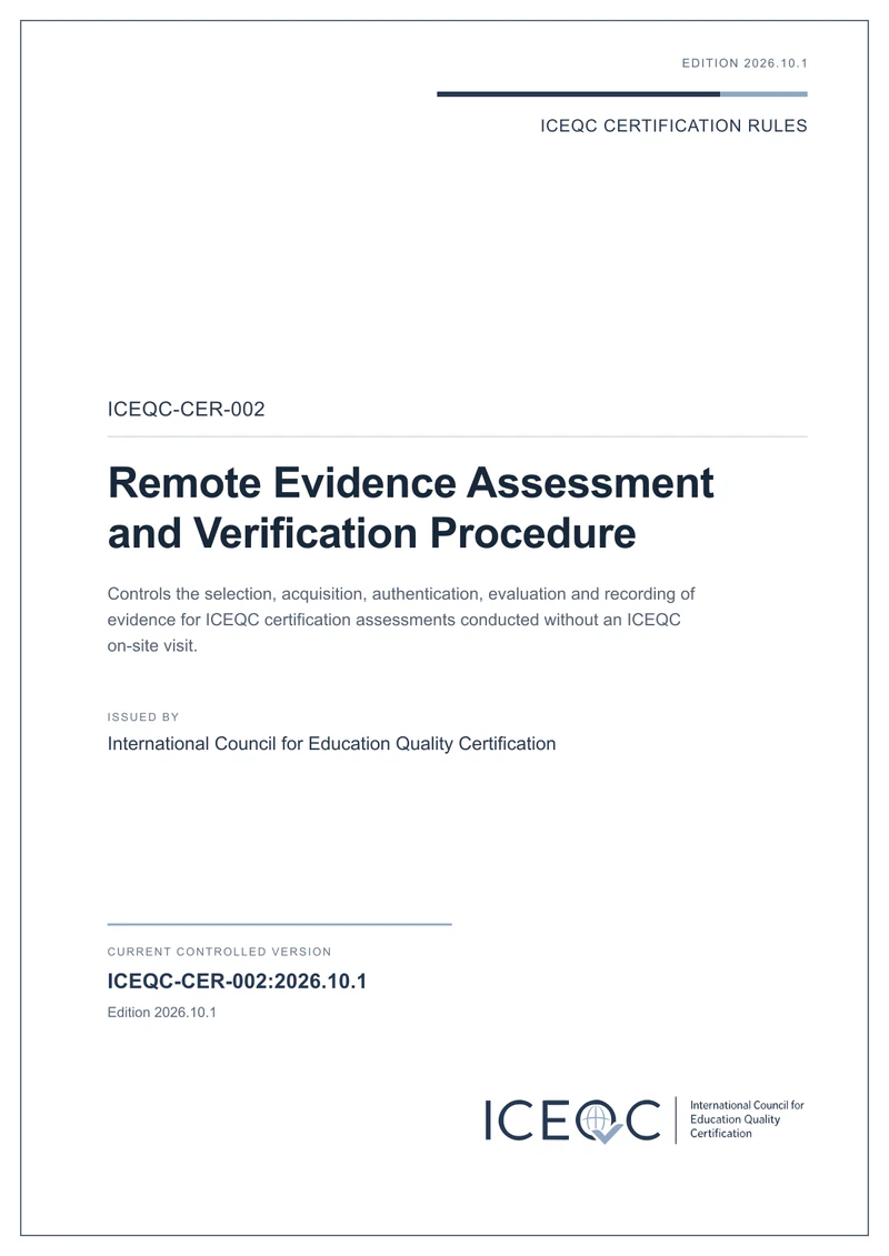ICEQC-CER-002 — Remote Evidence Assessment and Verification Procedure cover