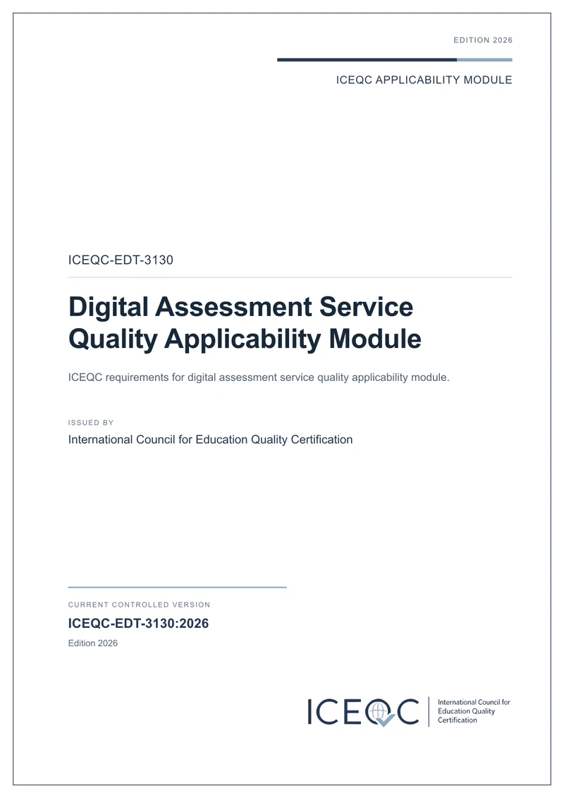 ICEQC-EDT-3130 — Digital Assessment Service Quality Applicability Module cover