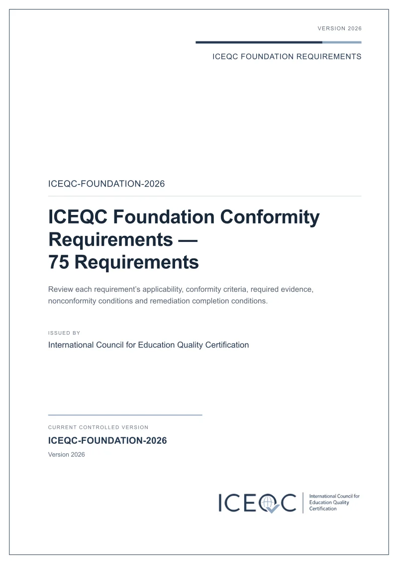 ICEQC-FOUNDATION-2026 — ICEQC Foundation Conformity Requirements cover