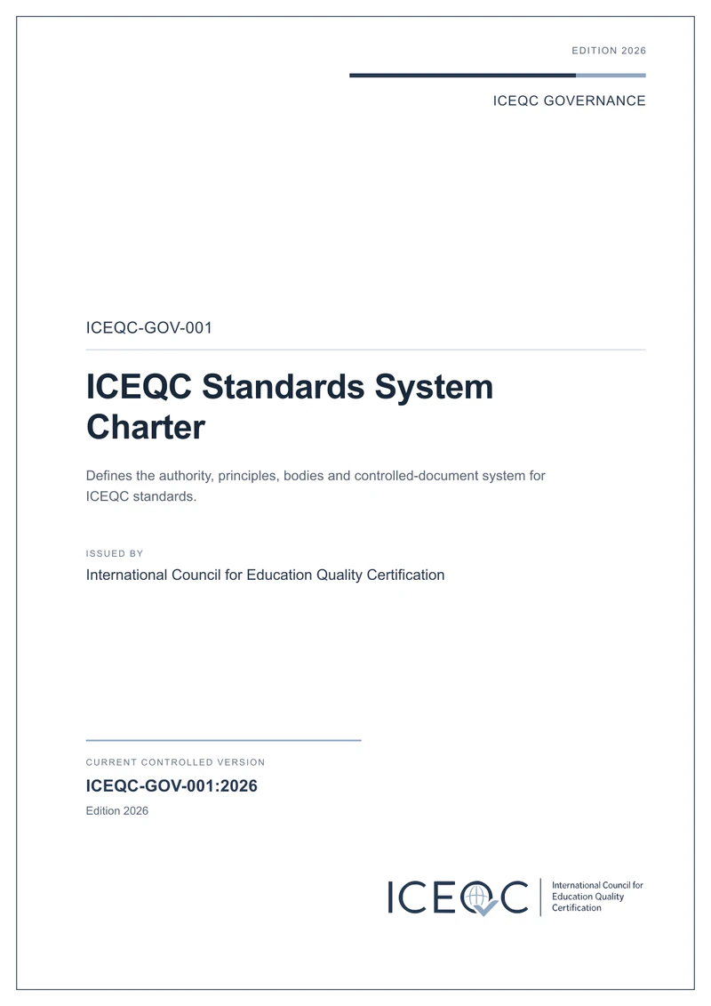 ICEQC-GOV-001 — ICEQC Standards System Charter cover