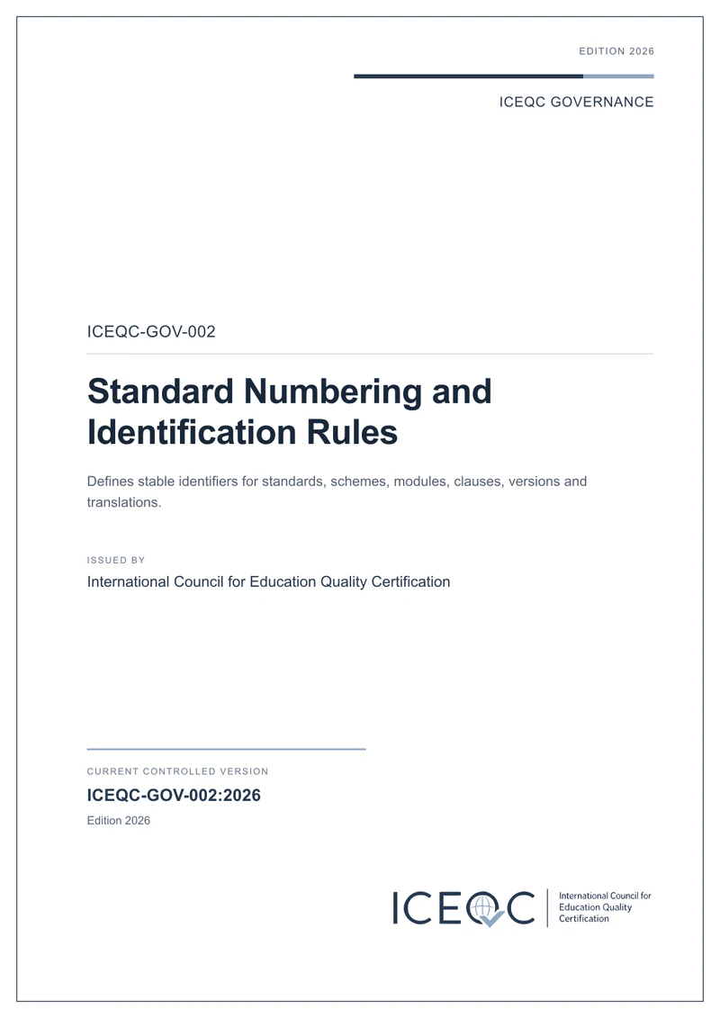 ICEQC-GOV-002 — Standard Numbering and Identification Rules cover