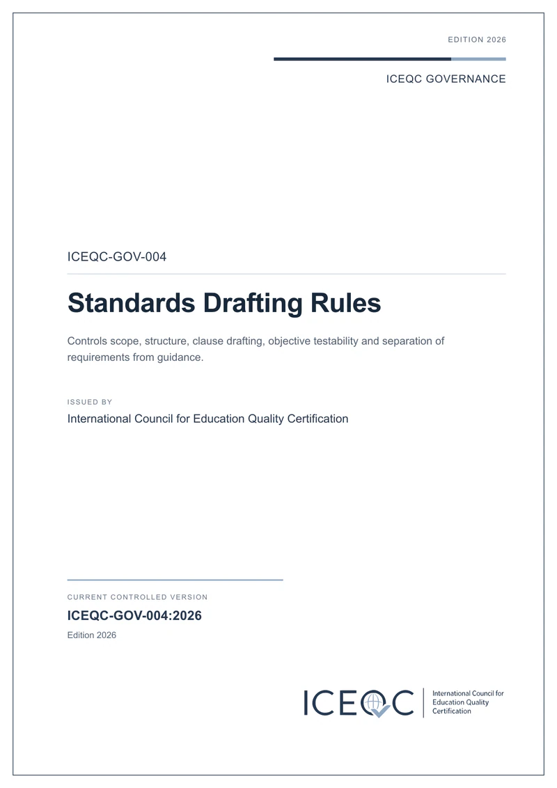 ICEQC-GOV-004 — Standards Drafting Rules cover