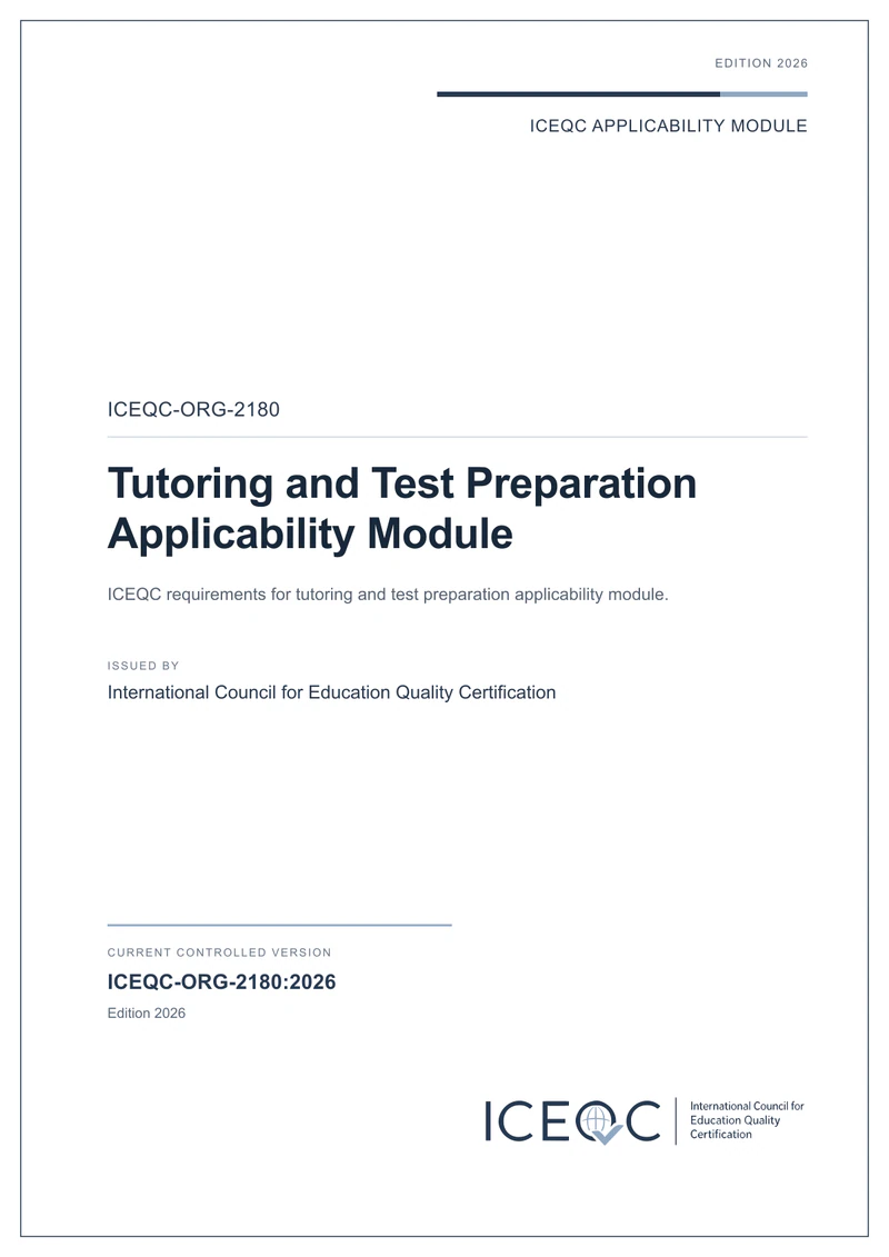 ICEQC-ORG-2180 — Tutoring and Test Preparation Applicability Module cover