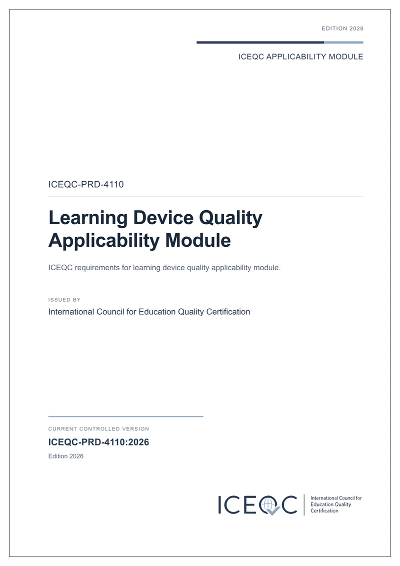 ICEQC-PRD-4110 — Learning Device Quality Applicability Module cover