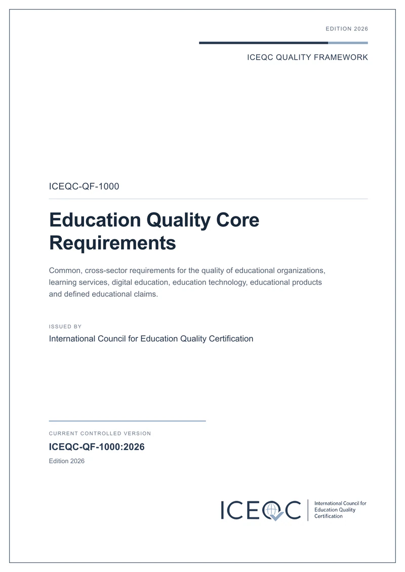ICEQC-QF-1000 — Education Quality Core Requirements cover
